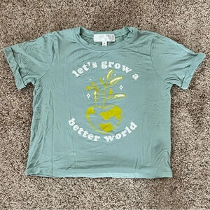 EUC Girls Society & Stitch cropped t-shirt, Size M.